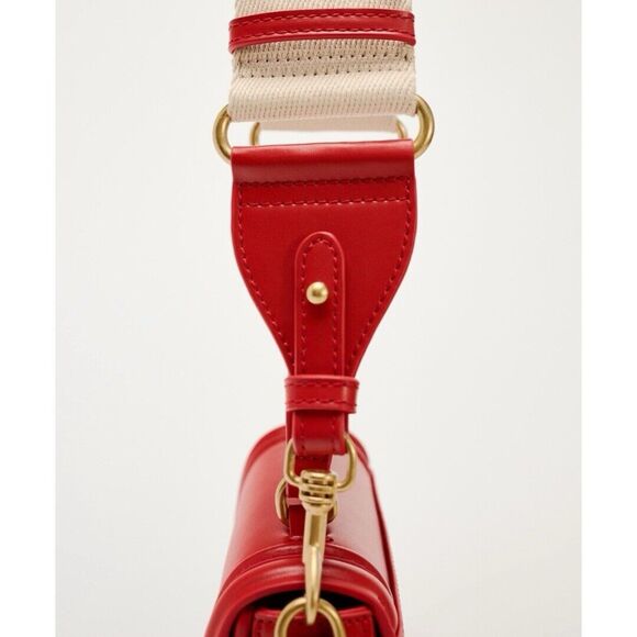 Zara Crossbody Flap Mini Bag Removable And Adjustable Straps Red NWT - Picture 7 of 8